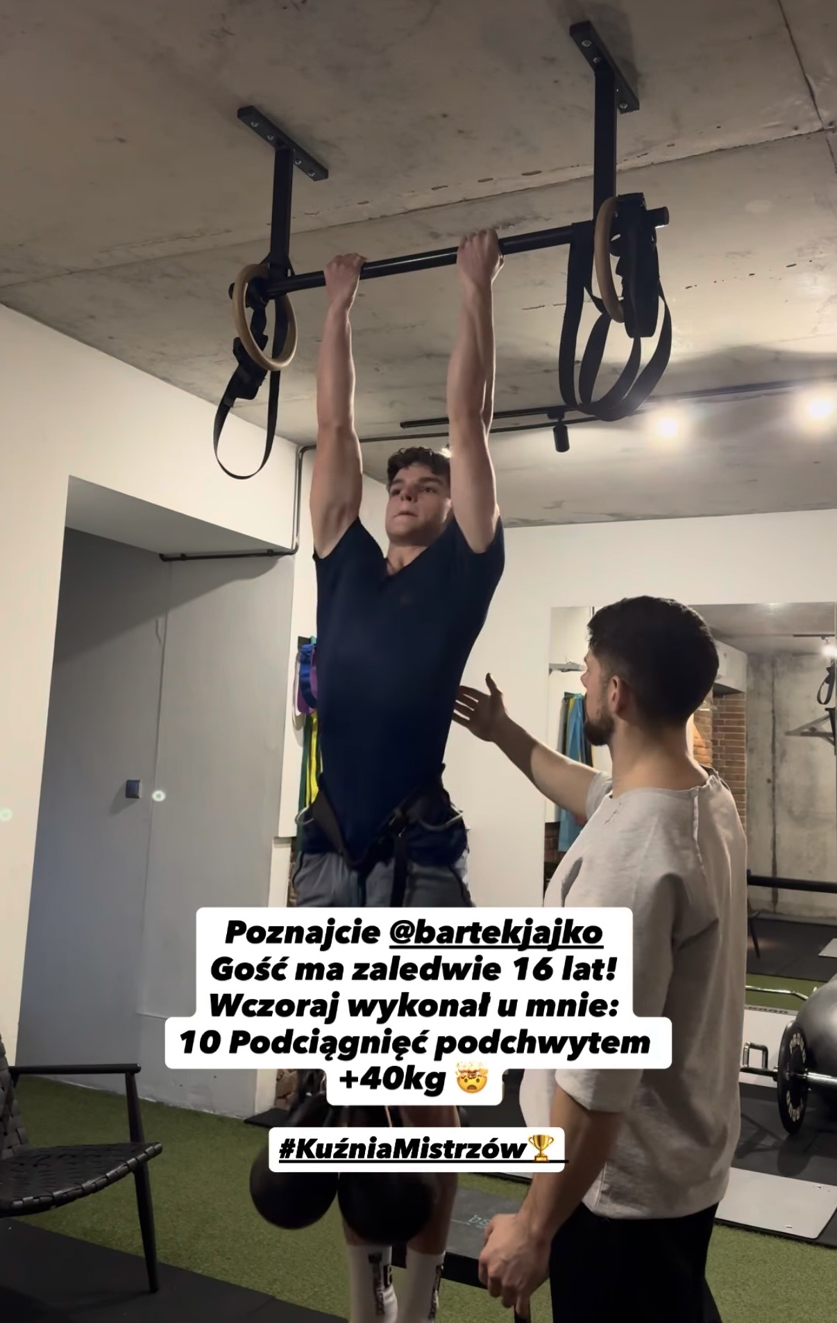 Case study podopiecznego - rekord 10 podciągnięć +40kg
